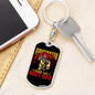Makes The Best Dad Firefighter Keychain Stainless Steel or 18k Gold Dog Tag Keyring-Express Your Love Gifts