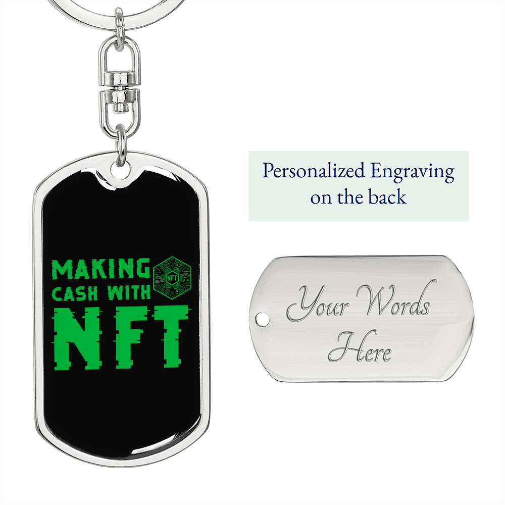 Making Cash With NFT Crypto Keychain Stainless Steel or 18k Gold Dog Tag Keyring-Express Your Love Gifts
