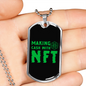 Making Cash With NFT Crypto Necklace Stainless Steel or 18k Gold Dog Tag 24" Chain-Express Your Love Gifts