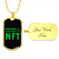 Making Cash With NFT Crypto Necklace Stainless Steel or 18k Gold Dog Tag 24" Chain-Express Your Love Gifts