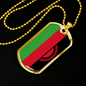 Malawi Flag Necklace Stainless Steel or 18k Gold Dog Tag 24" Chain-Express Your Love Gifts