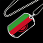 Malawi Flag Necklace Stainless Steel or 18k Gold Dog Tag 24" Chain-Express Your Love Gifts