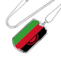 Malawi Flag Necklace Stainless Steel or 18k Gold Dog Tag 24" Chain-Express Your Love Gifts
