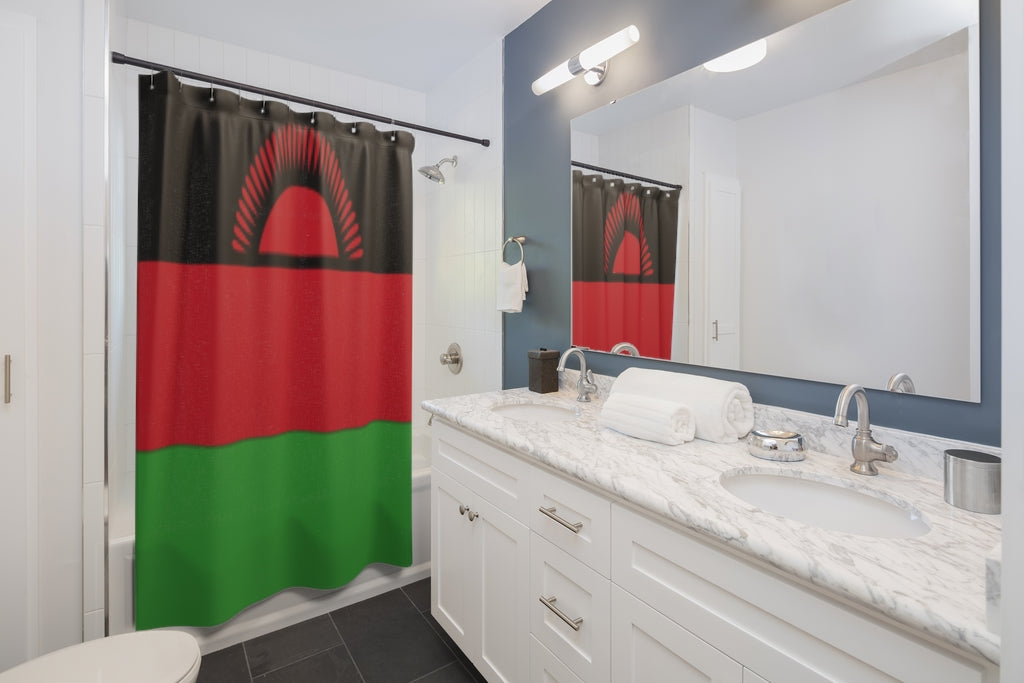 Malawi Flag Stylish Design 71" x 74" Elegant Waterproof Shower Curtain for a Spa-like Bathroom Paradise Exceptional Craftsmanship-Express Your Love Gifts