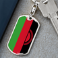 Malawi Flag Swivel Keychain Dog Tag Stainless Steel or 18k Gold-Express Your Love Gifts