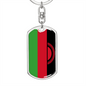 Malawi Flag Swivel Keychain Dog Tag Stainless Steel or 18k Gold-Express Your Love Gifts
