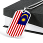 Malaysia Flag Necklace Stainless Steel or 18k Gold Dog Tag 24" Chain-Express Your Love Gifts