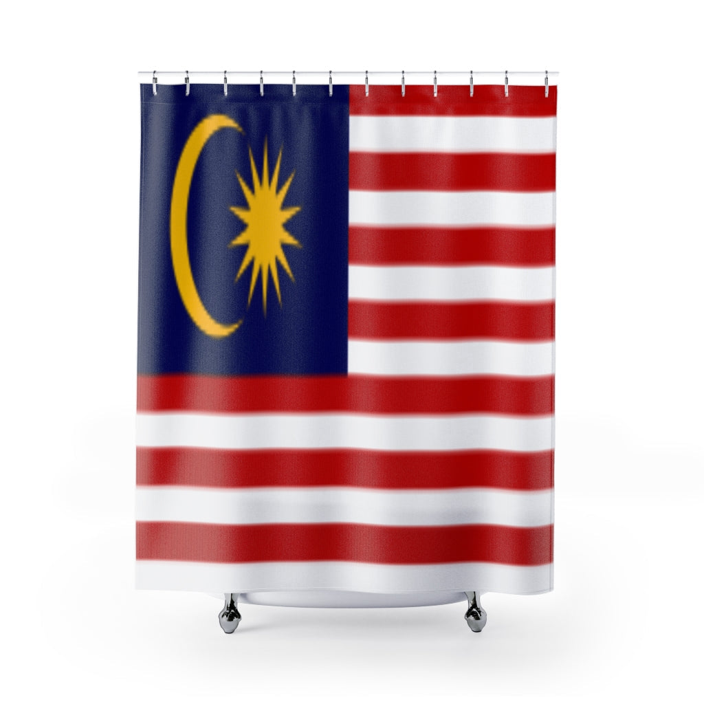 Malaysia Flag Stylish Design 71" x 74" Elegant Waterproof Shower Curtain for a Spa-like Bathroom Paradise Exceptional Craftsmanship-Express Your Love Gifts
