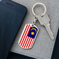 Malaysia Flag Swivel Keychain Dog Tag Stainless Steel or 18k Gold-Express Your Love Gifts