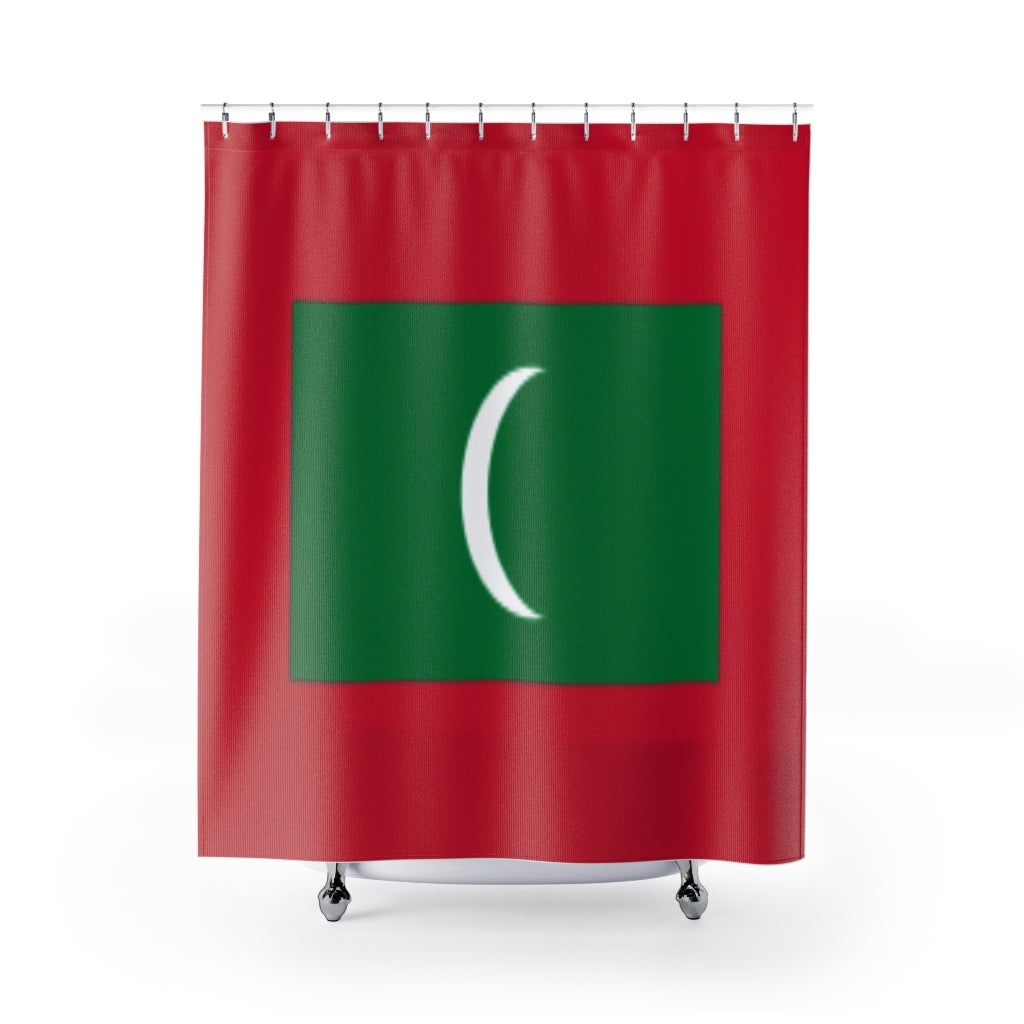 Maldives Flag Stylish Design 71" x 74" Elegant Waterproof Shower Curtain for a Spa-like Bathroom Paradise Exceptional Craftsmanship-Express Your Love Gifts