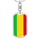 Mali Flag Keychain Dog Tag Stainless Steel or 18k Gold-Express Your Love Gifts