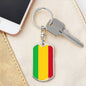 Mali Flag Keychain Dog Tag Stainless Steel or 18k Gold-Express Your Love Gifts