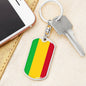 Mali Flag Keychain Dog Tag Stainless Steel or 18k Gold-Express Your Love Gifts