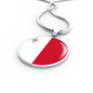 Malta Flag Necklace Circle Pendant Stainless Steel or 18k Gold 18-22"-Express Your Love Gifts