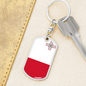 Malta Flag Swivel Keychain Dog Tag Stainless Steel or 18k Gold-Express Your Love Gifts