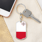 Malta Flag Swivel Keychain Dog Tag Stainless Steel or 18k Gold-Express Your Love Gifts