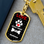 Maltese Keychain Stainless Steel or 18k Gold Dog Tag Keyring-Express Your Love Gifts