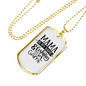 Mama Is My Name & Fishing Is My Game Necklace Stainless Steel or 18k Gold Dog Tag 24" Chain-Express Your Love Gifts