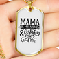 Mama Is My Name & Fishing Is My Game Necklace Stainless Steel or 18k Gold Dog Tag 24" Chain-Express Your Love Gifts