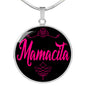 Mamacita Necklace Spanish Hot Mama Circle Pendant Stainless Steel or 18k Gold 18-22"-Express Your Love Gifts