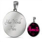 Mamacita Necklace Spanish Hot Mama Circle Pendant Stainless Steel or 18k Gold 18-22"-Express Your Love Gifts