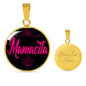 Mamacita Necklace Spanish Hot Mama Circle Pendant Stainless Steel or 18k Gold 18-22"-Express Your Love Gifts