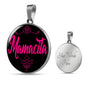 Mamacita Necklace Spanish Hot Mama Circle Pendant Stainless Steel or 18k Gold 18-22"-Express Your Love Gifts