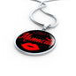 Mamacita Red Lips Necklace Spanish Hot Mama Circle Pendant Stainless Steel or 18k Gold 18-22"-Express Your Love Gifts