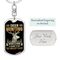 Man Deer Hunter'S Keychain Gift Stainless Steel or 18k Gold Dog Tag Keyring-Express Your Love Gifts