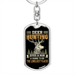 Man Deer Hunter'S Keychain Gift Stainless Steel or 18k Gold Dog Tag Keyring-Express Your Love Gifts