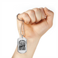 Man Does Good Works Christian Necklace Stainless Steel or 18k Gold Dog Tag 24" Chain-Express Your Love Gifts