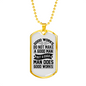 Man Does Good Works Christian Necklace Stainless Steel or 18k Gold Dog Tag 24" Chain-Express Your Love Gifts
