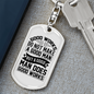 Man Does Good Works Keychain Stainless Steel or 18k Gold Dog Tag Keyring-Express Your Love Gifts
