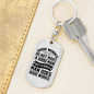 Man Does Good Works Keychain Stainless Steel or 18k Gold Dog Tag Keyring-Express Your Love Gifts