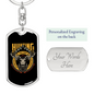 Man Hunting Employment Keychain Stainless Steel or 18k Gold Dog Tag Keyring-Express Your Love Gifts
