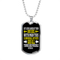 Man Impossible God Possible Christian Necklace Stainless Steel or 18k Gold Dog Tag 24" Chain-Express Your Love Gifts