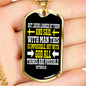 Man Impossible God Possible Christian Necklace Stainless Steel or 18k Gold Dog Tag 24" Chain-Express Your Love Gifts