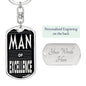 Man Of Excellence Dog Tag Pendant Keychain Stainless Steel or 18k Gold-Express Your Love Gifts
