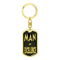 Man Of Excellence Dog Tag Pendant Keychain Stainless Steel or 18k Gold-Express Your Love Gifts