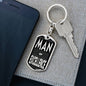 Man Of Excellence Dog Tag Pendant Keychain Stainless Steel or 18k Gold-Express Your Love Gifts