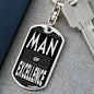 Man Of Excellence Dog Tag Pendant Keychain Stainless Steel or 18k Gold-Express Your Love Gifts