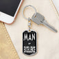 Man Of Excellence Dog Tag Pendant Keychain Stainless Steel or 18k Gold-Express Your Love Gifts