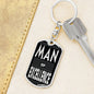 Man Of Excellence Dog Tag Pendant Keychain Stainless Steel or 18k Gold-Express Your Love Gifts