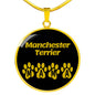 Manchester Terrier Mama Circle Necklace Stainless Steel or 18k Gold 18-22" Dog Owner Lover-Express Your Love Gifts