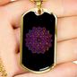 Mandala Art Lotus Zodiac Necklace Stainless Steel or 18k Gold Dog Tag 24" Chain-Express Your Love Gifts