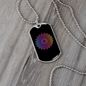 Mandala Art Purple Zodiac Necklace Stainless Steel or 18k Gold Dog Tag 24" Chain-Express Your Love Gifts