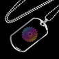 Mandala Art Purple Zodiac Necklace Stainless Steel or 18k Gold Dog Tag 24" Chain-Express Your Love Gifts