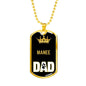 Manee Cat Dad Necklace Stainless Steel or 18k Gold Dog Tag 24" Chain-Express Your Love Gifts