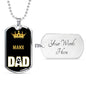Manx Cat Dad Necklace Stainless Steel or 18k Gold Dog Tag 24" Chain-Express Your Love Gifts