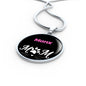 Manx Cat Mom Necklace Circle Pendant Stainless Steel or 18k Gold 18-22"-Express Your Love Gifts